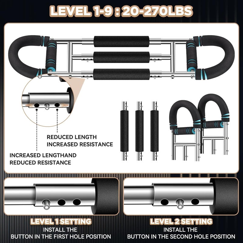 laapee Twister Arm Trainer, 9-Level Adjustable/Non-Adjustable (20-270/20-160Lbs), Non-Foldable/Foldable, with Adjustment Tool & Mechanical Counting Grip, Home Gym Exerciser for Men Women - Image 4